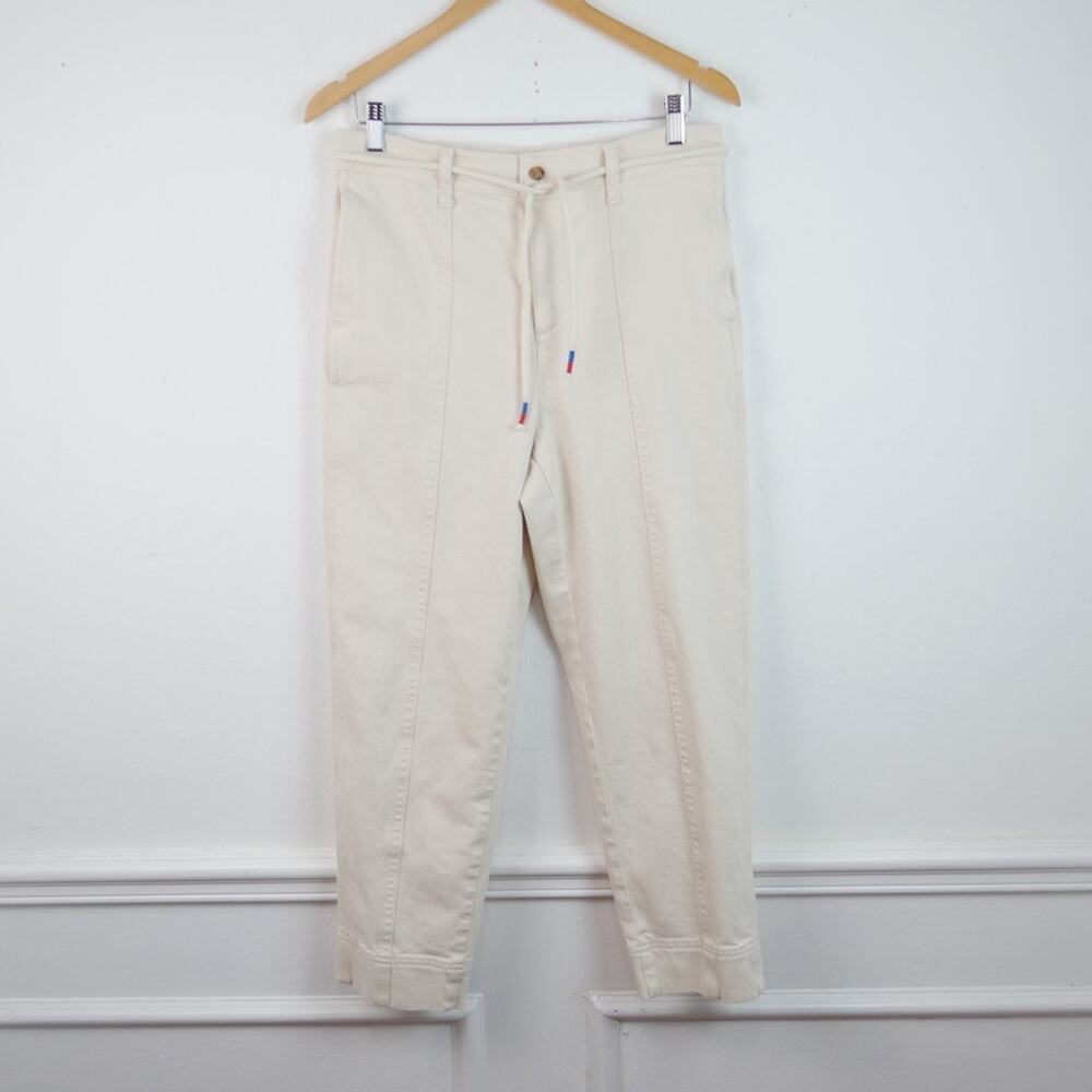 J Crew Seamed Straight Leg Jean Size 29 Rope Belt Preppy Nautical Stretch Resort